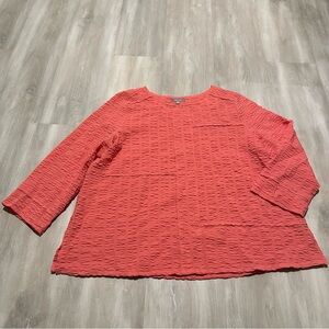 Habitat Pink Coral 3/4 Sleeve Knit Top Sz M